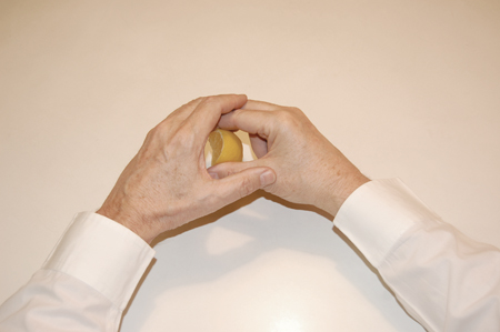 squeezing a lemon